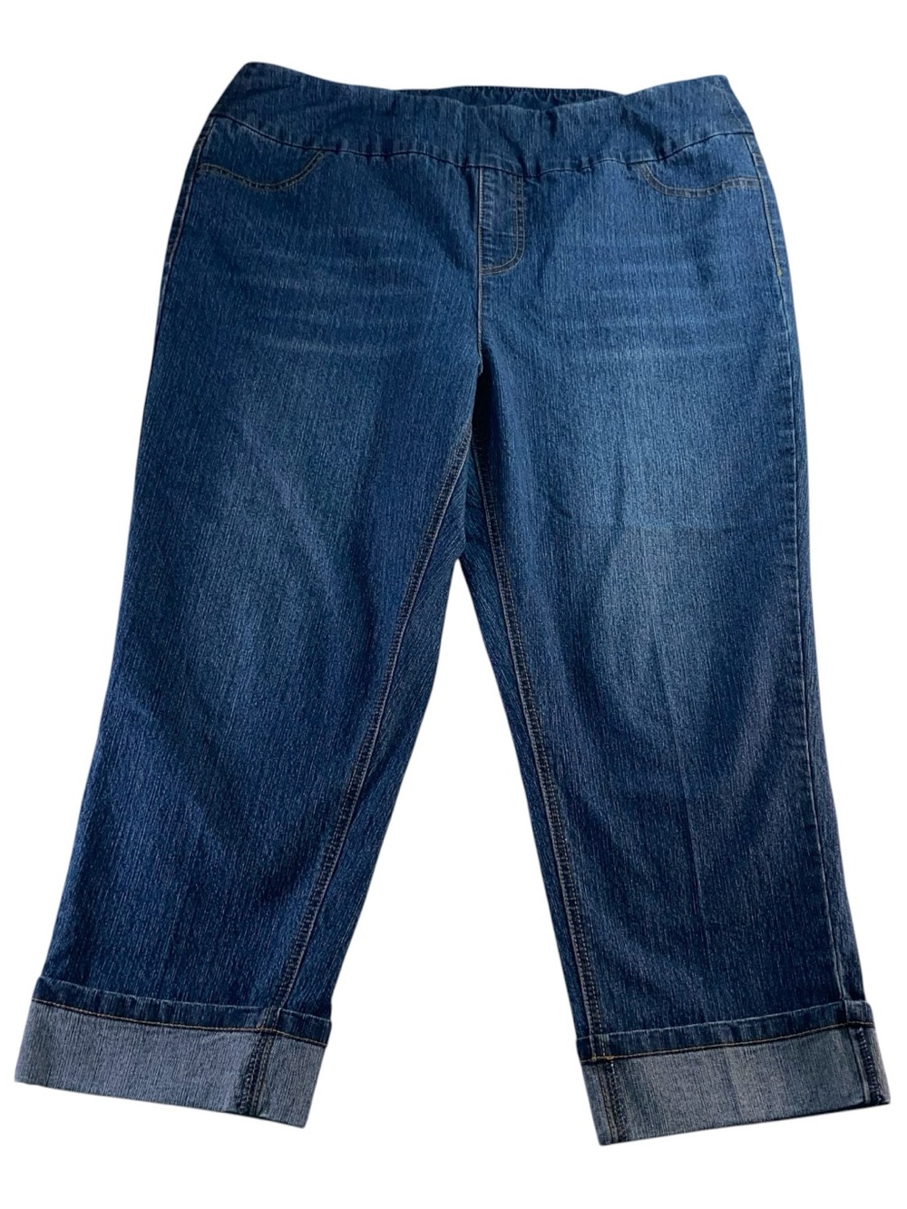 Soft Surroundings Jeans Woman’s Pull On High Rise Cropped Size 36 X 24